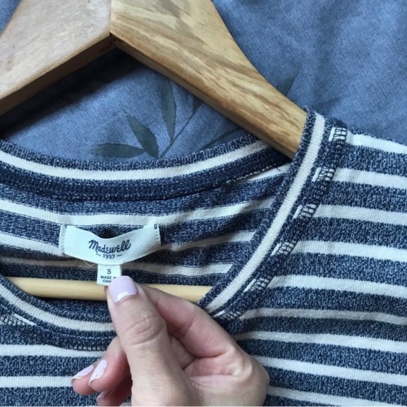 Madewell Striped Blue and White Cotton Shirt size Small - Picture 7 of 7